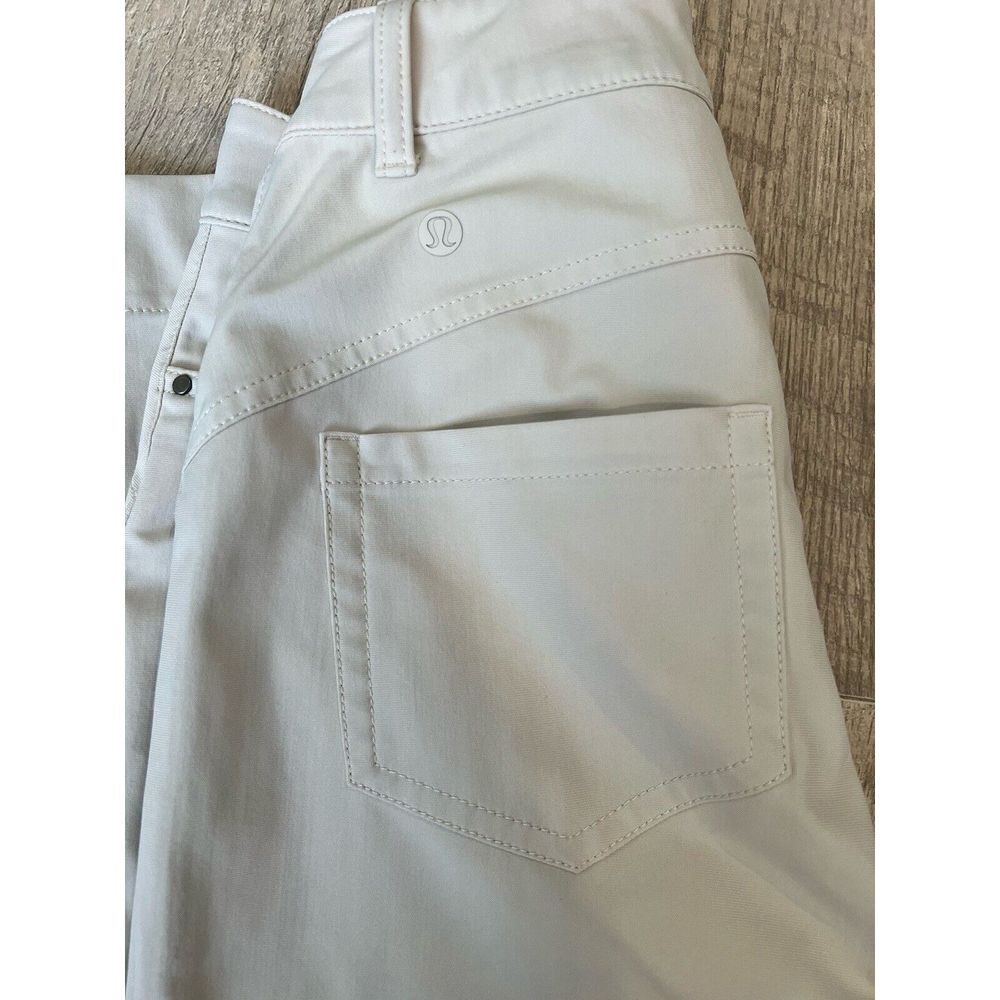 Lululemon Womens City Sleek 5-Pocket Wide Leg High Rise 7/8 Length Cream Pant 24